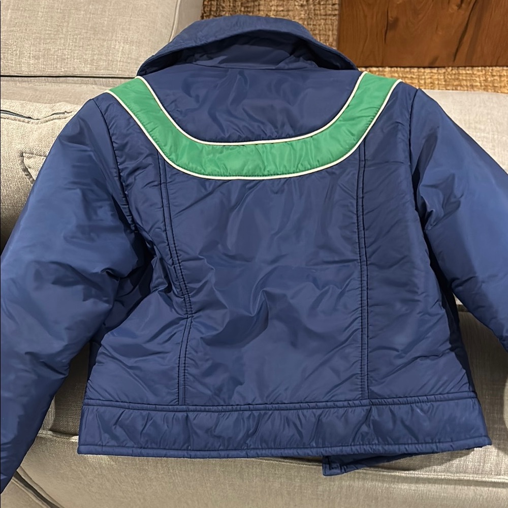 Vintage puffer Goose down Blue and Green puffer Jacket